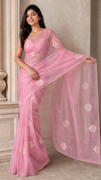 Virasat Pure Banarasi Katan Silk Saree With Gold Zari Weaving — view 2