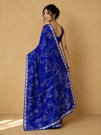 Jamdani Pure Cotton Jamdani Saree With Gold Zari And Meenakari — view 4