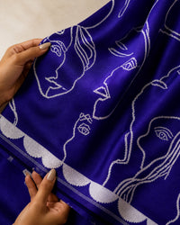 Jamdani Pure Cotton Jamdani Saree With Gold Zari And Meenakari — view 5