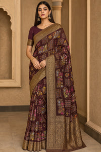 Roshan Pure Khaddi Georgette Silk Saree With Antique Zari Weaving — view 1