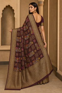 Roshan Pure Khaddi Georgette Silk Saree With Antique Zari Weaving — view 4