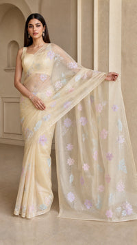 Anokhi Chanderi Saree With Thread Work Embroidery — view 2
