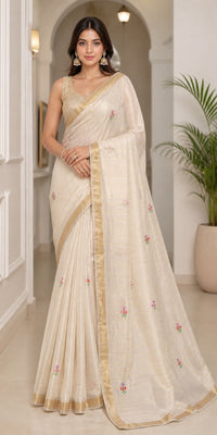 Gotapatti Pure Tissue Silk Saree With Gotapatti Border And Brocade Blouse — view 1
