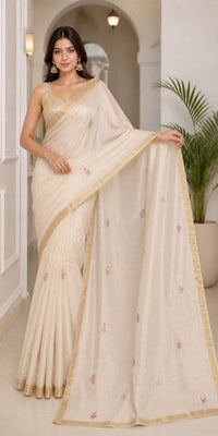 Gotapatti Pure Tissue Silk Saree With Gotapatti Border And Brocade Blouse — view 2