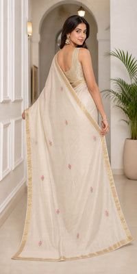 Gotapatti Pure Tissue Silk Saree With Gotapatti Border And Brocade Blouse — view 4