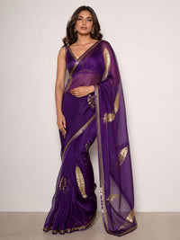 Hunar Pure Organza Silk Saree With Hand Embroidery — view 1