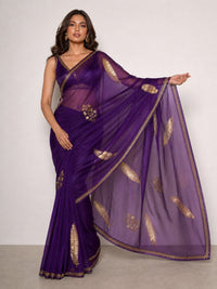 Hunar Pure Organza Silk Saree With Hand Embroidery — view 2