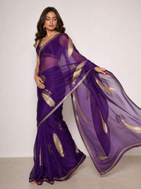 Hunar Pure Organza Silk Saree With Hand Embroidery — view 3