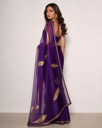 Hunar Pure Organza Silk Saree With Hand Embroidery — view 4
