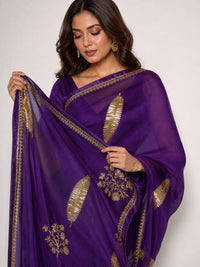 Hunar Pure Organza Silk Saree With Hand Embroidery — view 5