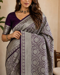 Brocade Pure Katan Silk Saree With Gold Zari Weaving And Brocade — view 5