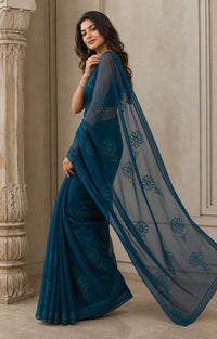 Parat Pure Organza Silk Saree With Applique Work — view 3