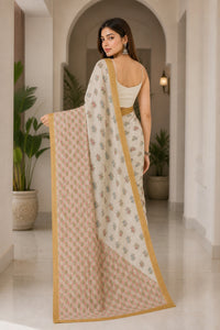 Mashroo Silk Saree With Gold Zari Weaving — view 4