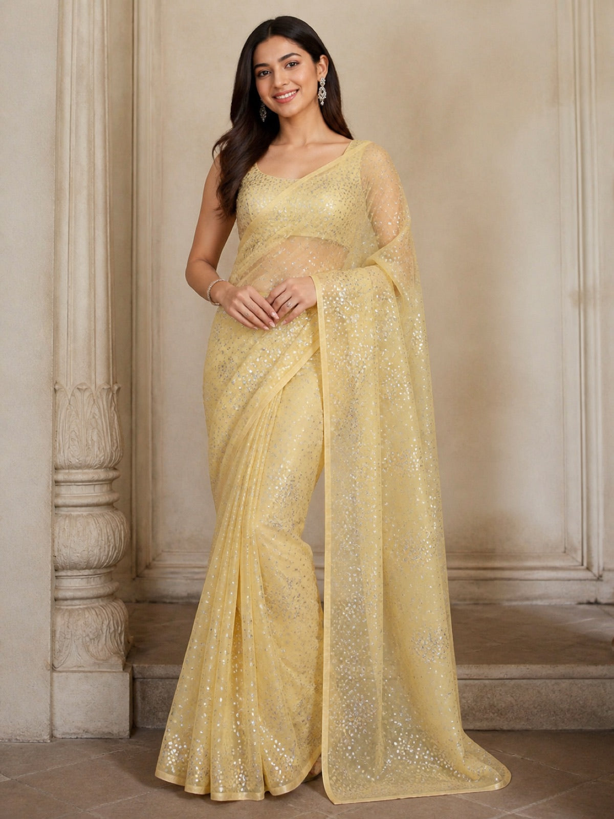 Aab Pure Organza By Satin Silk Saree With Digital Print - full front view