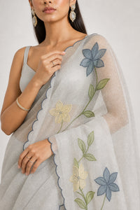 Raunak Pure Chanderi Silk Saree With Gold Zari Weaving — view 5