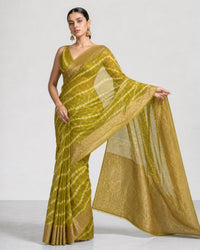 Arashi Pure Organza Saree With Gold Zari Weaving And Arashi Dye — view 2