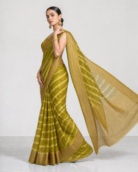 Arashi Pure Organza Saree With Gold Zari Weaving And Arashi Dye — view 3