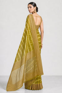 Arashi Pure Organza Saree With Gold Zari Weaving And Arashi Dye — view 4