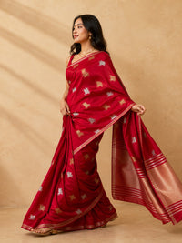 Nandi Pure Handloom Raw Mango Silk Saree With Sonarupa Zari And Nandi Motif — view 3