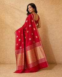 Nandi Pure Handloom Raw Mango Silk Saree With Sonarupa Zari And Nandi Motif — view 4