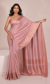 Tamra Pure Khaddi Crepe Silk Saree With Copper Zari Weaving — view 2