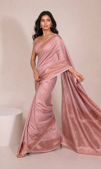 Tamra Pure Khaddi Crepe Silk Saree With Copper Zari Weaving — view 3