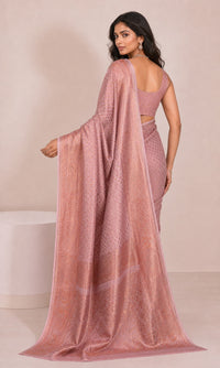 Tamra Pure Khaddi Crepe Silk Saree With Copper Zari Weaving — view 4