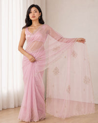 Zameen Pure Organza Saree With Hand Embroidery — view 2