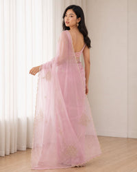 Zameen Pure Organza Saree With Hand Embroidery — view 4