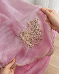 Zameen Pure Organza Saree With Hand Embroidery — view 5