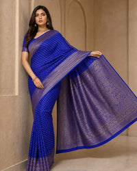 Ombre Pure Khaddi Georgette Silk Saree With Antique Zari And Ombre — view 2