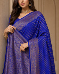 Ombre Pure Khaddi Georgette Silk Saree With Antique Zari And Ombre — view 5