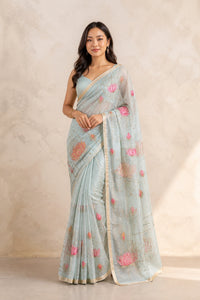Chhaya Kota Saree With Thread Work And Applique — view 1