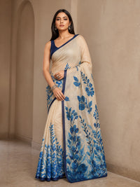Baadal Chanderi Silk Saree With Digital Print — view 1