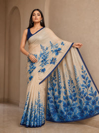 Baadal Chanderi Silk Saree With Digital Print — view 2
