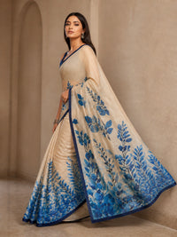 Baadal Chanderi Silk Saree With Digital Print — view 3