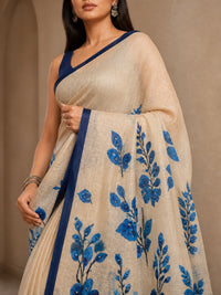 Baadal Chanderi Silk Saree With Digital Print — view 5