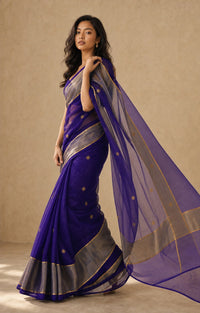 Jhilmil Pure Organza By Tissue Silk Saree With Gold Zari Weaving — view 3