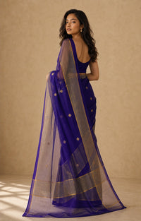 Jhilmil Pure Organza By Tissue Silk Saree With Gold Zari Weaving — view 4
