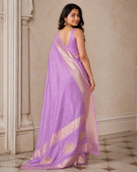 Sangam Pure Organza Saree With Hand Embroidery And Tussar Silk Blouse — view 4