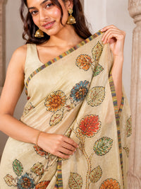 Sheesha Glass Tissue Silk Saree With Thread Work Embroidery — view 5