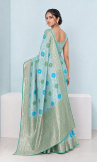 Jharokha Pure Kota Silk Saree With Gold Zari Weaving — view 4