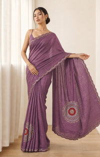 Katdana Pure Tussar Silk Saree With Katdana Sequence Embroidery — view 2