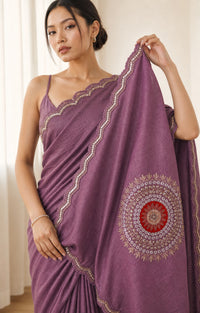Katdana Pure Tussar Silk Saree With Katdana Sequence Embroidery — view 5