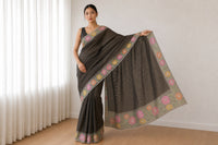 Rekha Pure Linen Saree With Digital Print And Silver Weaving — view 2