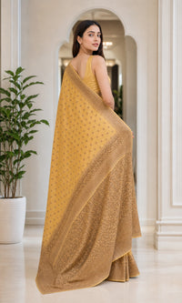 Khaddi Pure Khaddi Georgette Saree With Antique Zari Weaving — view 4