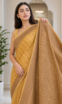 Khaddi Pure Khaddi Georgette Saree With Antique Zari Weaving — view 5