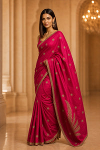 Rani Noor Banarasi Silk Saree With Antique Gold Embroidery — view 2