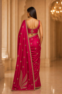 Rani Noor Banarasi Silk Saree With Antique Gold Embroidery — view 4