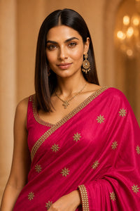 Rani Noor Banarasi Silk Saree With Antique Gold Embroidery — view 6